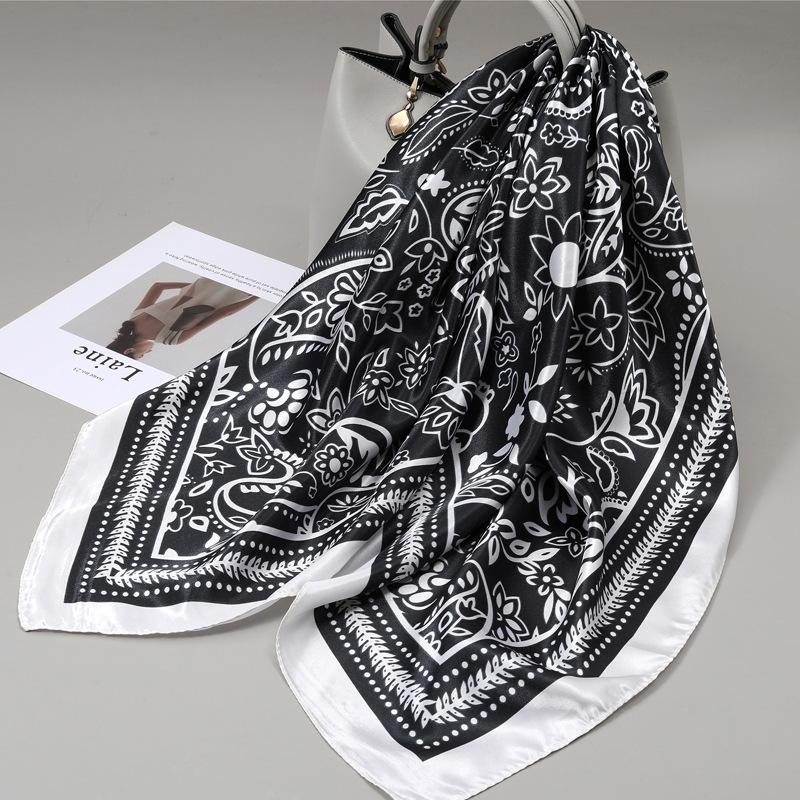 90 Square Scarves, Silk Scarves, Women's New Spring and Summer High-end Sense Versatile, Thin Scarves, Shawls Outside