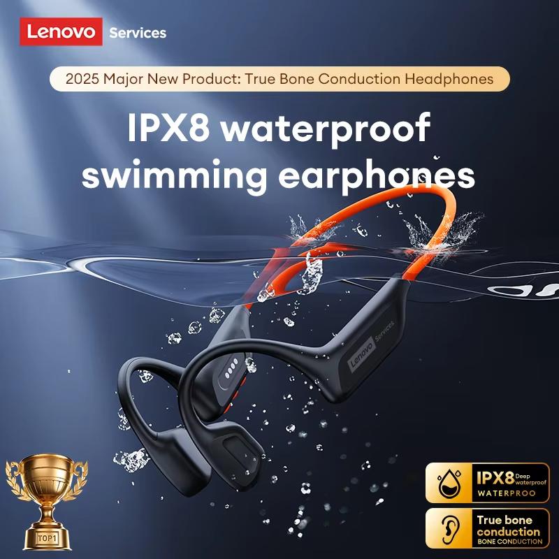 Original Lenovo S106 Knochenschall-Kopfhörer Bluetooth 6.0 IPX8 Wasserdichte Kopfhörer 32GB MP3 HIFI Ohrhörer Mit Mikrofon Zum Schwimmen