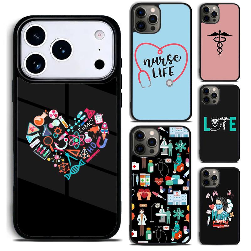 Nurse Medical Medicine Phone Case for iPhone 17 16 15 Pro Max Air 14 13 12 11 Plus Shockproof Capa Cover