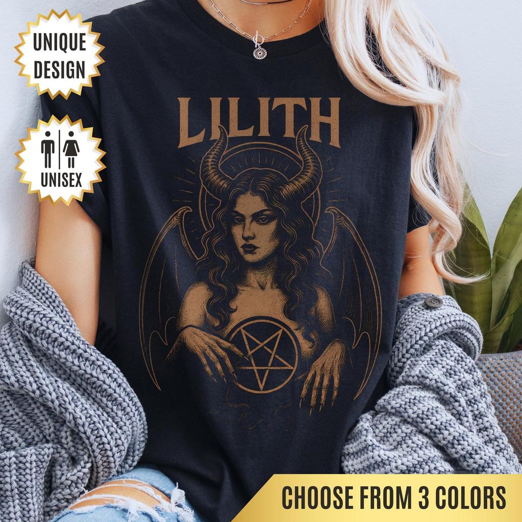 Lilith Pagan Goddess Shirt Gothic Gift for Her Satanic Shirt, Occult Shirt, Goth Shirt, Witchy Shirt, Wicca T-Shirt, Dark Gift for Women