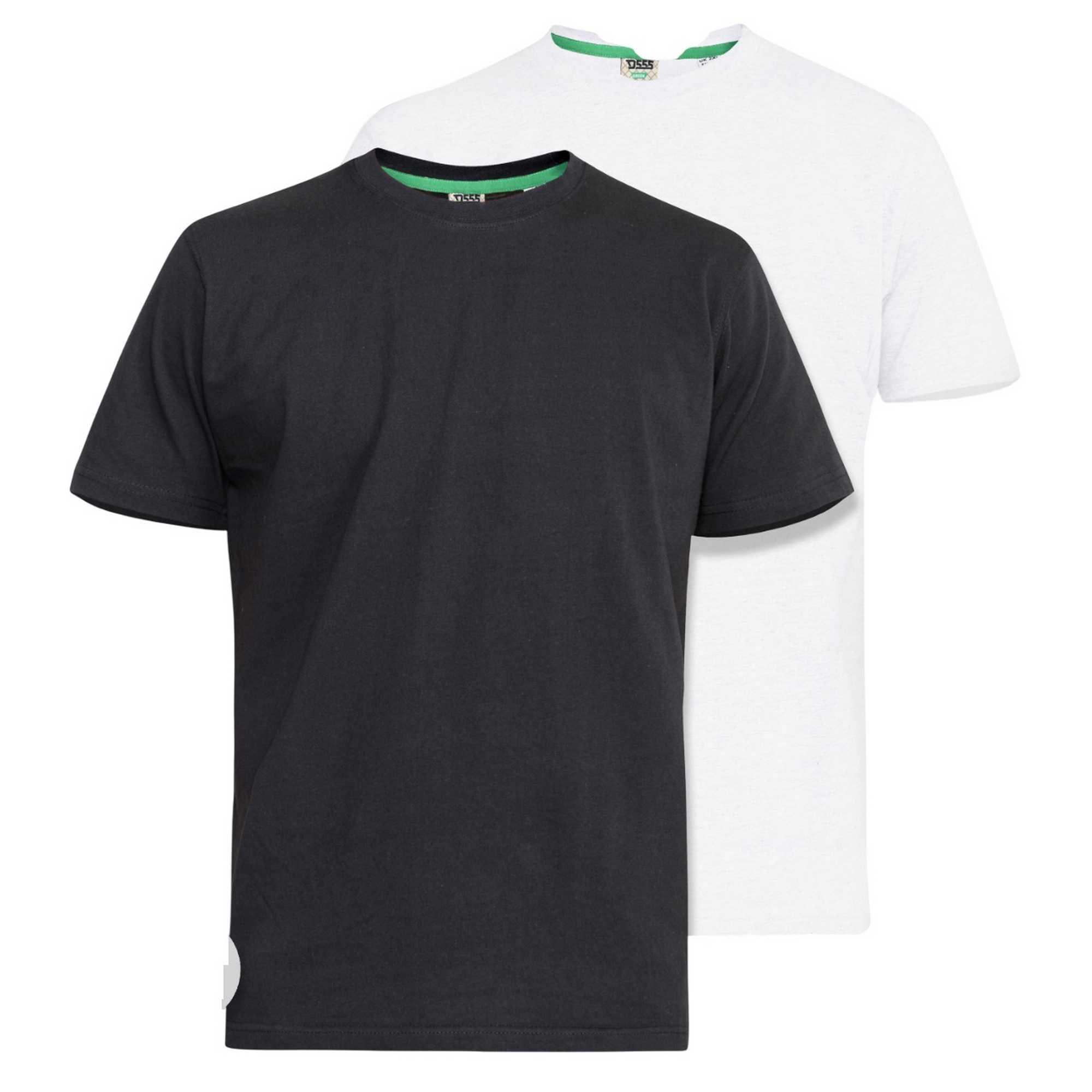 Duke Heren D555 Fenton Kingsize T-shirt (2-pack) 2XL zwart/wit