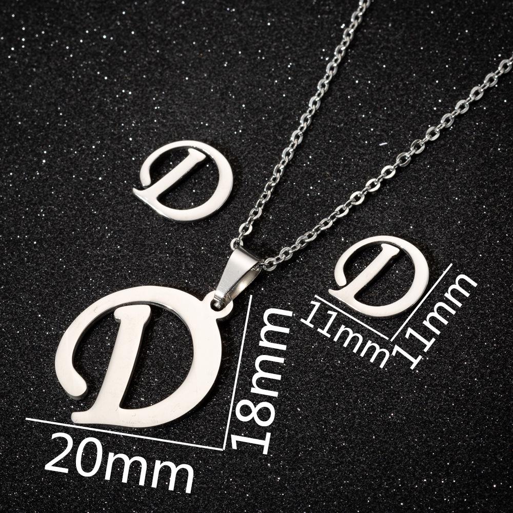 English Letter Necklace & Earring Set: Fashionable Jewelry for Women