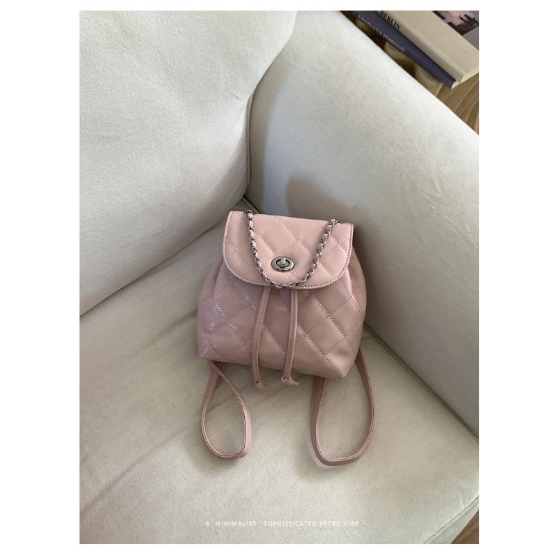 

Fashionable Diamond-patterned Chain Shoulder Bag - A Niche Design Travel Bag with A Single Shoulder Strap. рожевий