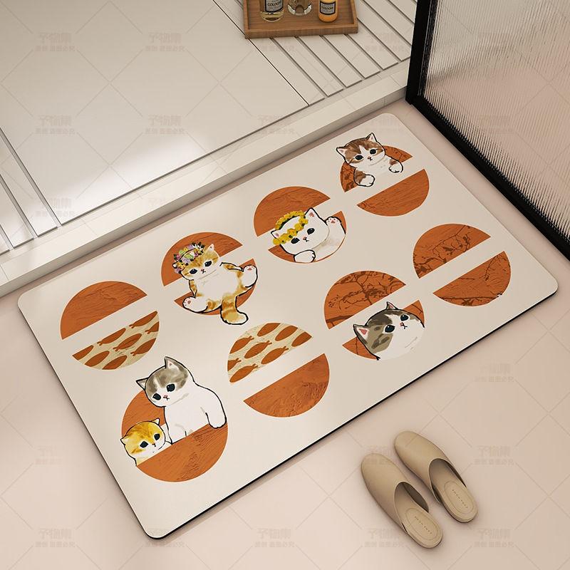 Cartoon Toilettenbodenmatte Hersteller  Toilettentür Fußmatte Kieselgur Saugmatte  schnelltrocknende rutschfeste Matte 40X60cm 15.7X23.6in