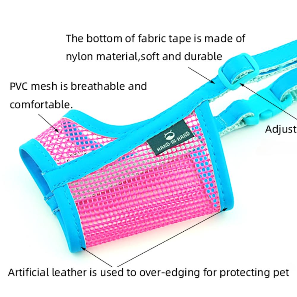 Dog Muzzle Puppy Small Medium Large Dog Leatherette Nylon Mesh Muzzle Pet Muzzle