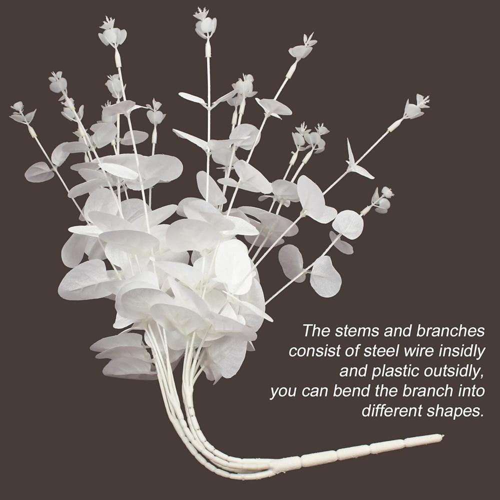 

Artificial Plants White Eucalyptus Leaves Festival Home Vases Outdoor Garden Bonsai Wedding Wreath Diy Gift Box Decor Scrapbooks 1pc белый