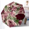 1 Stück Automatischer Faltregenschirm mit Rosenstrauß-Aufdruck. Tragbares faltbares Design, Bestes Geburtstags-Festgeschenk yy250924139