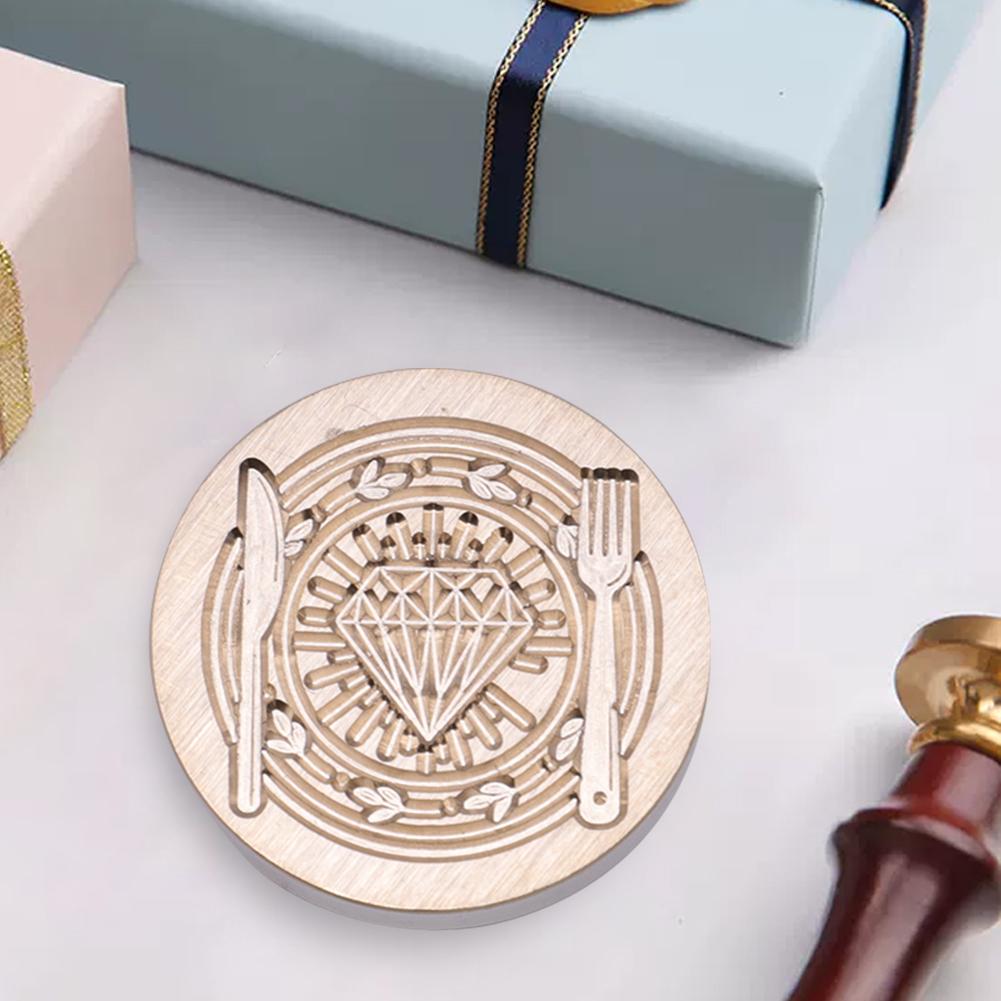 25mm Enamel Copper Head Without Handle Round-shaped Wax Sealing Copper Head Classic Vintage Invitation Envelope for Wedding Card
