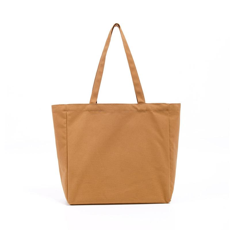Canvas Tote Bag With Solid Color For Shopping And Gift Use