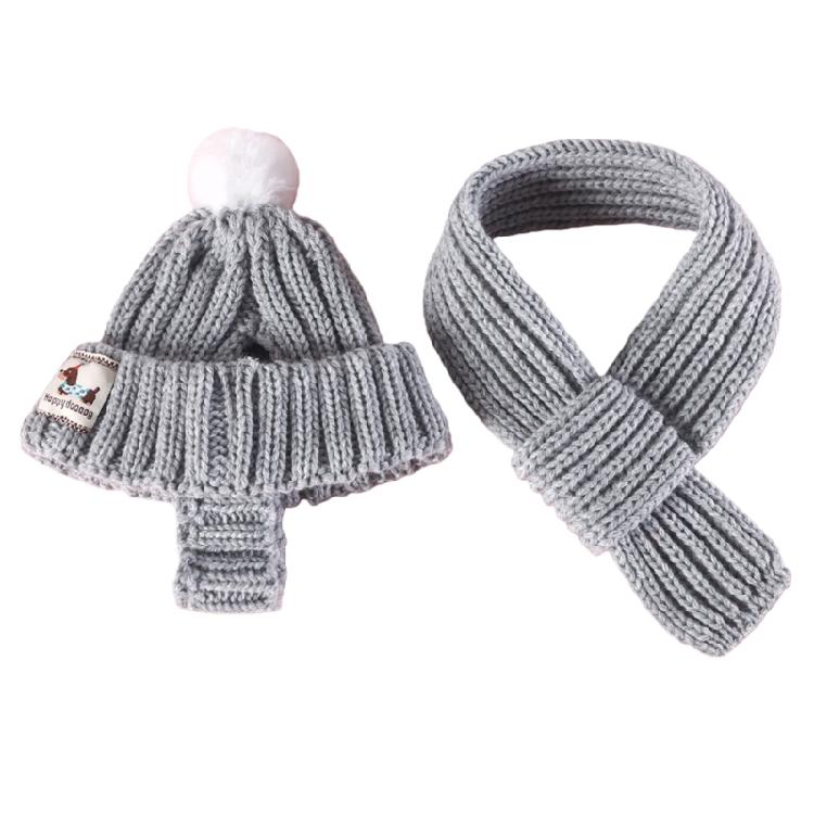 2Pieces Dog Costumes Knitted Hat Scarf Set Warm Winter Hat Scarf Pet Costume Accessories for Small Dogs and Cats Gift