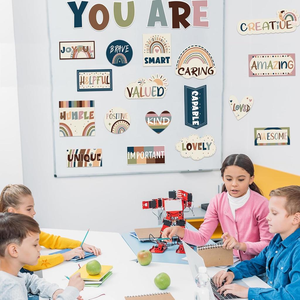 Boho Affirmation Station Bulletin Board Set Positive Posters for Classroom Decor Motivational Affirmations Accents Cutouts for Back To School