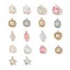 3pcs/Lot Fashion Stainless Steel Zircon Crystal Charms Oval Star Heart Round Square HorseeyeStone Necklace DIY Small Pendant