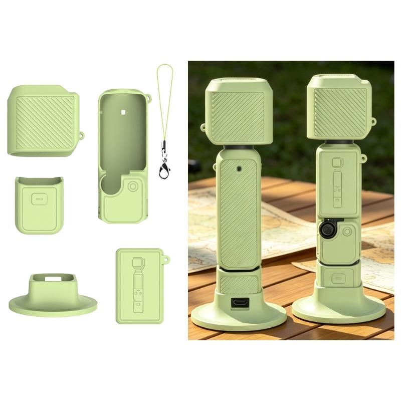 Fashionable Silicone Case Skin For Pocket 4 Camera Cover Vertical Stand And Wrist Strap NonSlip Grip Protectors