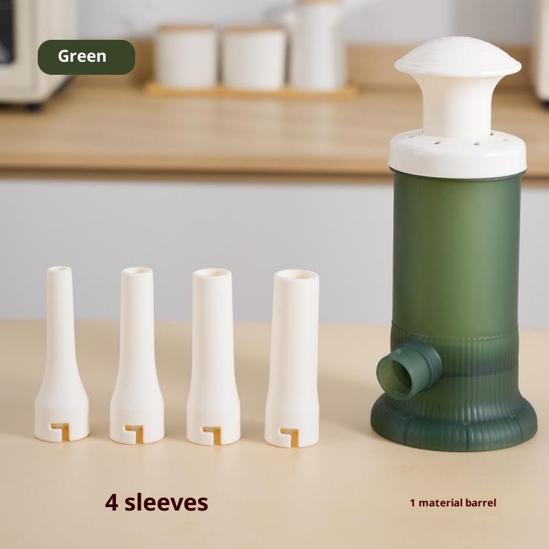 

Manual Sausage Stuffer Maker Multifunctional Meat Filling Tool with Nozzles,Easy-to-Use for Homemade Sausages & Kitchen Cooking зелёный