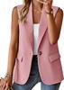 Women's Suit Vest Solid Color Office Casual Top Cardigan Loose Simple Coat for Women