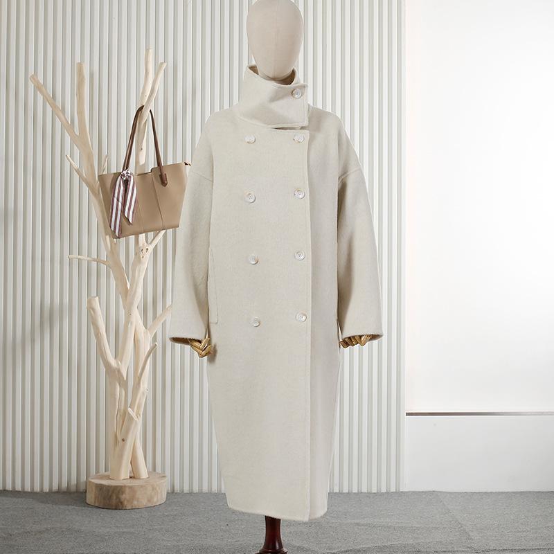Autumn and Winter New Wool Double-sided Woolen Coat New Long Stand-up Collar Wool Coat Coat