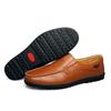 Leather Men's Casual Loafers Moccasins Breathable Slip-On Black Driving Shoes