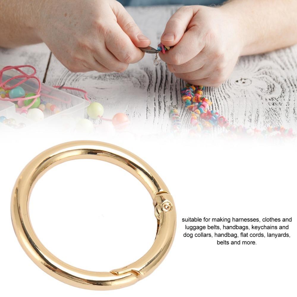 

20pcs Silver Spring O Rings 40MM Spring Clasps Jewelry Tools Snap Clips Keychain золотий