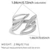 Stainless Steel Line Hollow Opening Rings for Women Men Fashion Personalized Design Waterproof Rings Party Jewelry Accessories