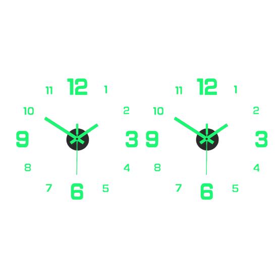 Luminous Arabic Numerals Clock Modern Design Battery Powered Silent Decorative 3D DIY Wall Clock for Living Room