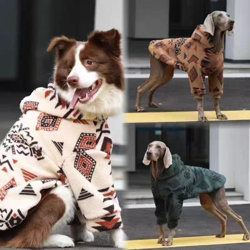 Thick Polar Fleece Dog Winter Coat Large Breeds Golden Retriever Lab Two-Legged Warm Pet Clothing