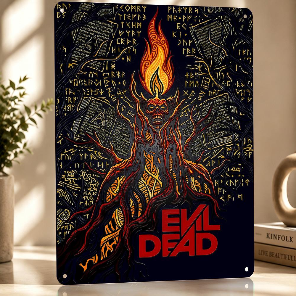 Evil Dead Personalized D Textured Metal Poster Wall Art Tinplate Sign for Bar Accessories Bedroom Stuff Room Decor Funny Signs