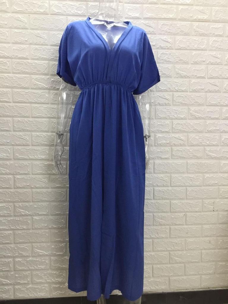 European Style Deep V Mid-Sleeve Split Dress - New Fashion Bestseller