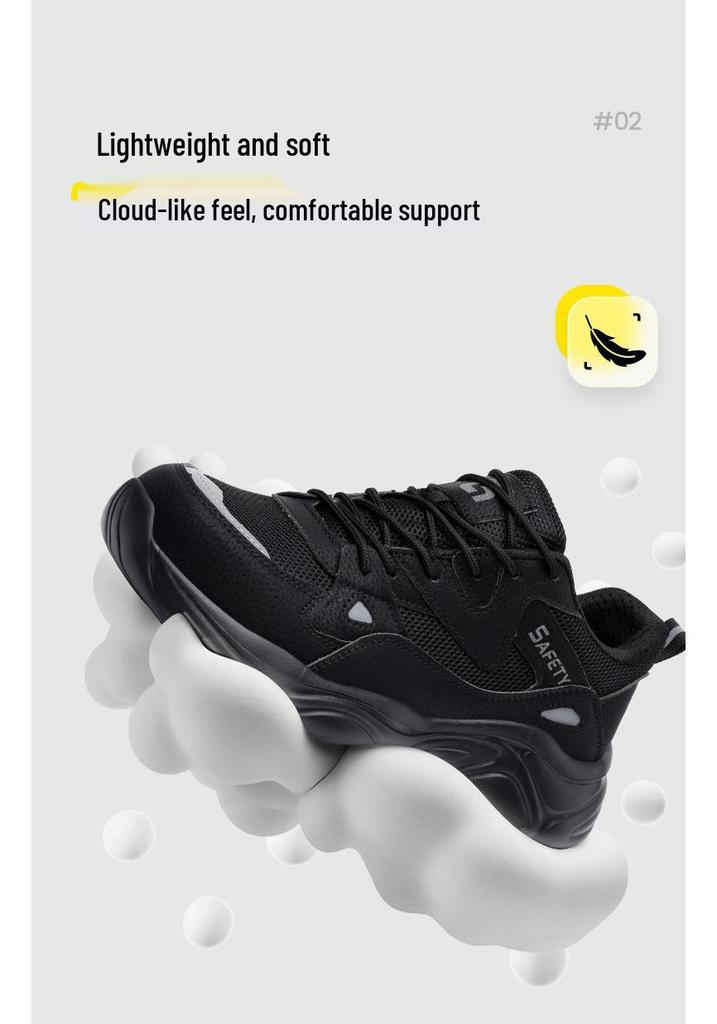 Lightweight Breathable Unisex Safety Shoes: Comfortable, Wear-Resistant, Anti-Smash, Anti-Puncture Summer Work Shoes