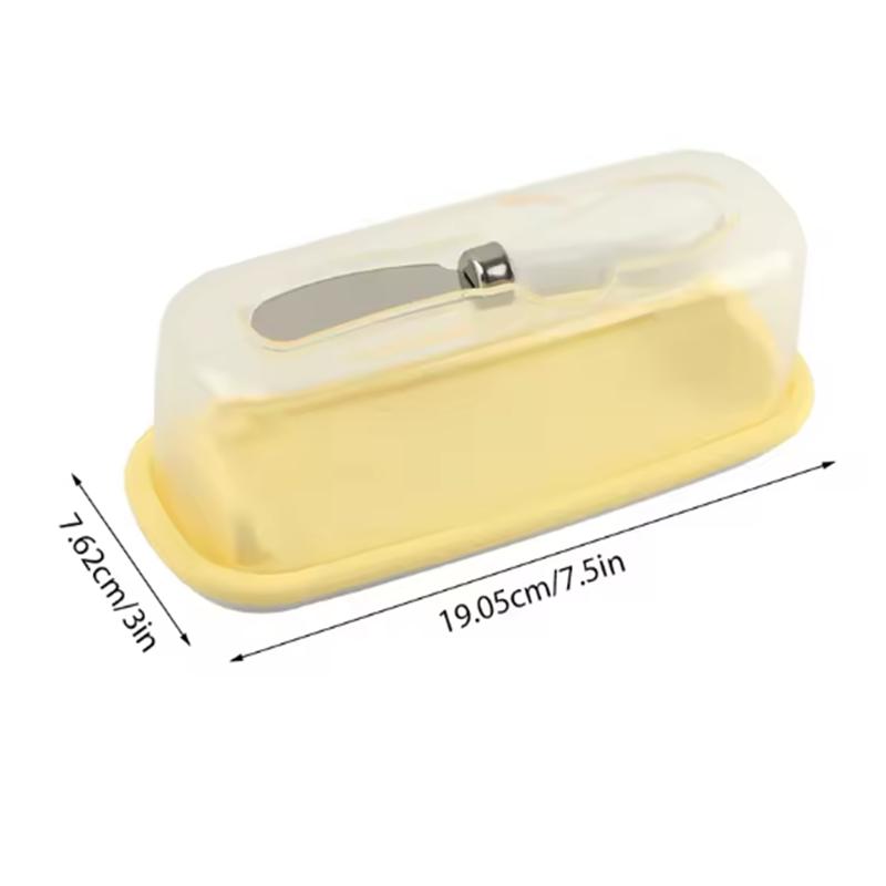 Household Tableware Kitchen Supplies Seal Butter Box Transparent Cover Cheese Storage Box Butter Dish With Lid and Knife