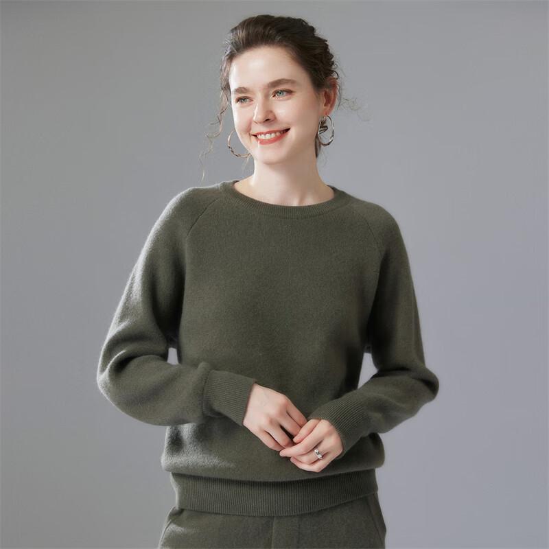Fanzhen Women's Round Neck Cashmere Blend Sweater