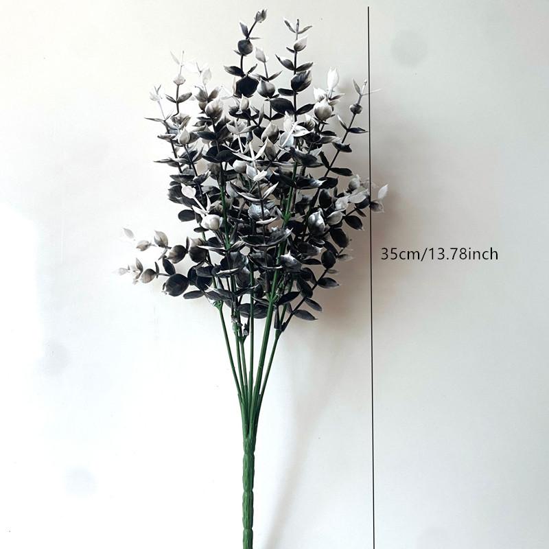 Halloween Black Artificial Plant Vine Eucalyptus Persian Fern Leaf Plastic Fake Flower Grass Home Party Garden Decor Photo Props