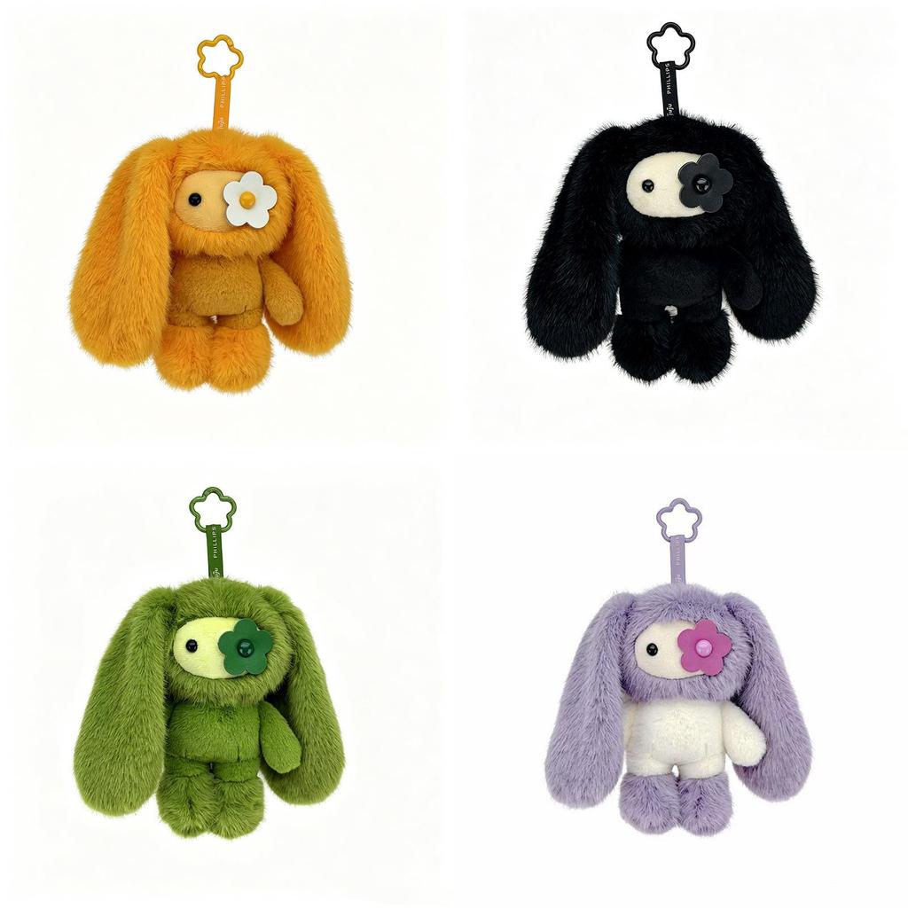 Cartoon Rabbit Plush Doll With Keyring For Backpack Decoration And Gifts