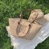 2024 Summer Women's Large Woven Straw Tote Bag for Beach and Vacation
