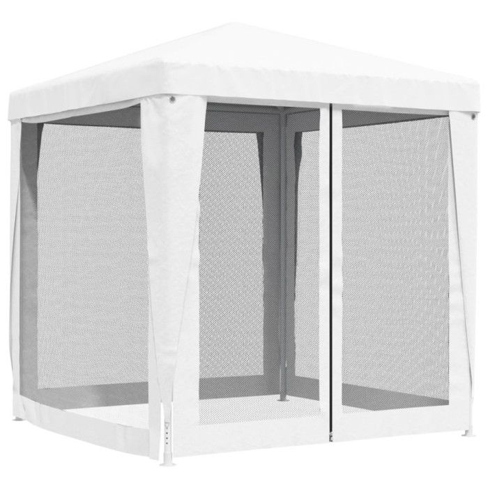 VidaXL Tente de réception avec 4 parois latérales en maille 2x2m Blanc