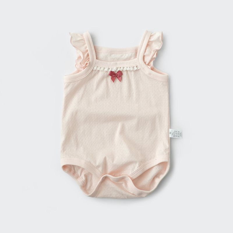 Class a Thin and Soft Children's Pure Cotton Mesh Romper, Girls' Strap Jumpsuit, Infant and Toddler Summer Bodysuit