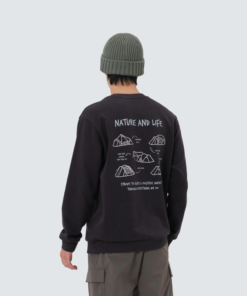 Snow Peak Graphic Sweatshirt and Dark Size M GS-S25FMFHT62, Men's Women's Sweatshirt, Charcoal,