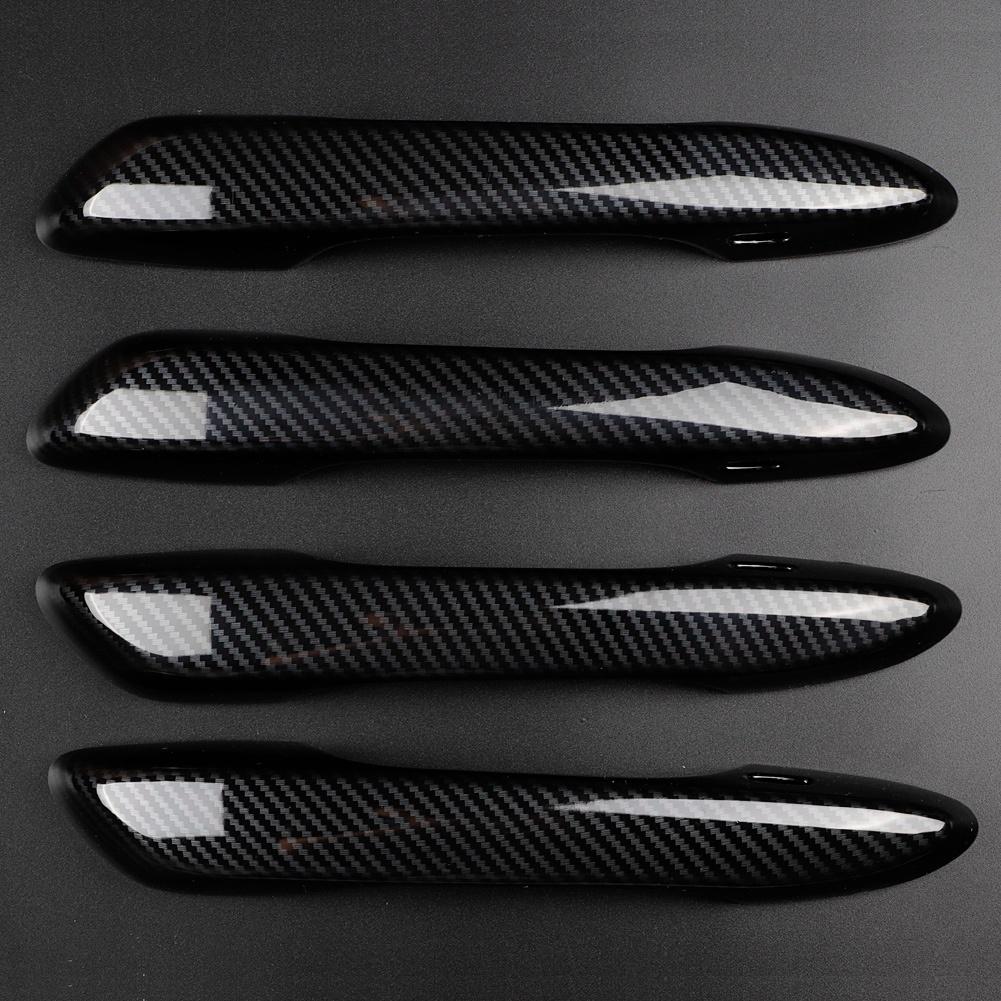 4pcs/set Car Exterior Door Handle Cover Trim for ES200 18-19 (Carbon Black)