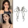 Exquisite Exaggerated Big Long Bowknot Earrings for Women Fashion Irregular Metal Line Bow Earring Party Jewelry Gift