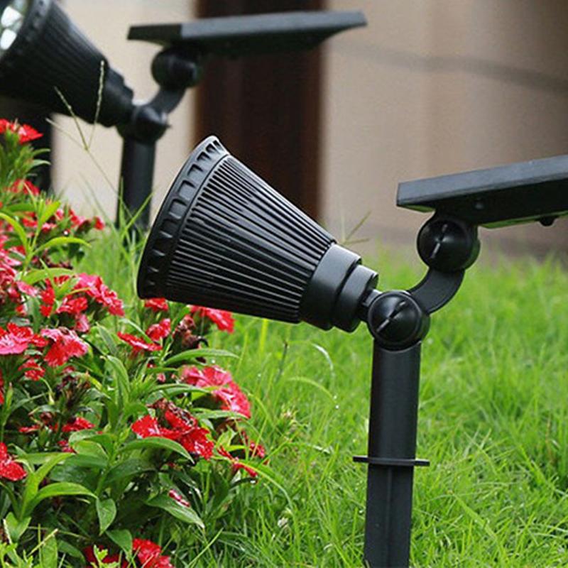 Ground Light Colorful ABS with Double Rotatable Joint Solar Spotlight for Outdoor Courtyard Garden