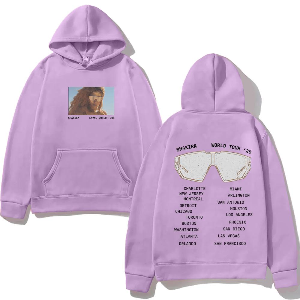 LMYNL World Tour Sunglasses HOODIE Shakira Singer's Style Harajuku Moletom with Hooded Fleece Comfortable Hoody