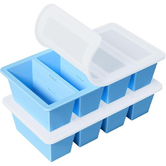 Silicone Freezer Tray for Sauce Cube: GGOW Silicone Freezing Tray for Broth Soup Storage - Freeze 250mL 125mL Souped Portion