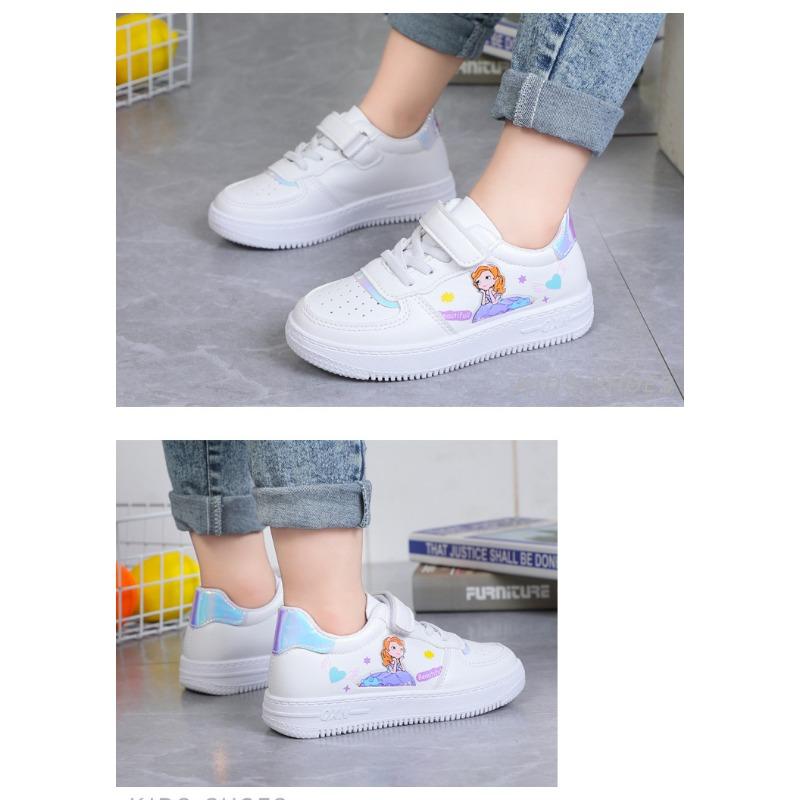 Girls' Board Shoes Autumn Small White Shoes Elementary School Cartoon Casual Shoes School Girls Princess Single Shoes Cute Pink