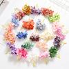 10Pcs 8cm Silk Rose Artificial Flower Simulated Bouquet Green Plant Home Room Decoration Ornament DIY Desktop Prop Wedding Decor