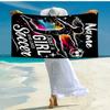 Custom Name Ultra-Soft Beach Towel with Soccer Theme,Ideal for Pool - Camping, Diving - Perfect Travel Essential, Vibrant Beach Towel.