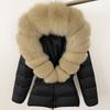 Winter new popular women's natural real fox fur collar white duck down jacket thickened waist slim down jacket