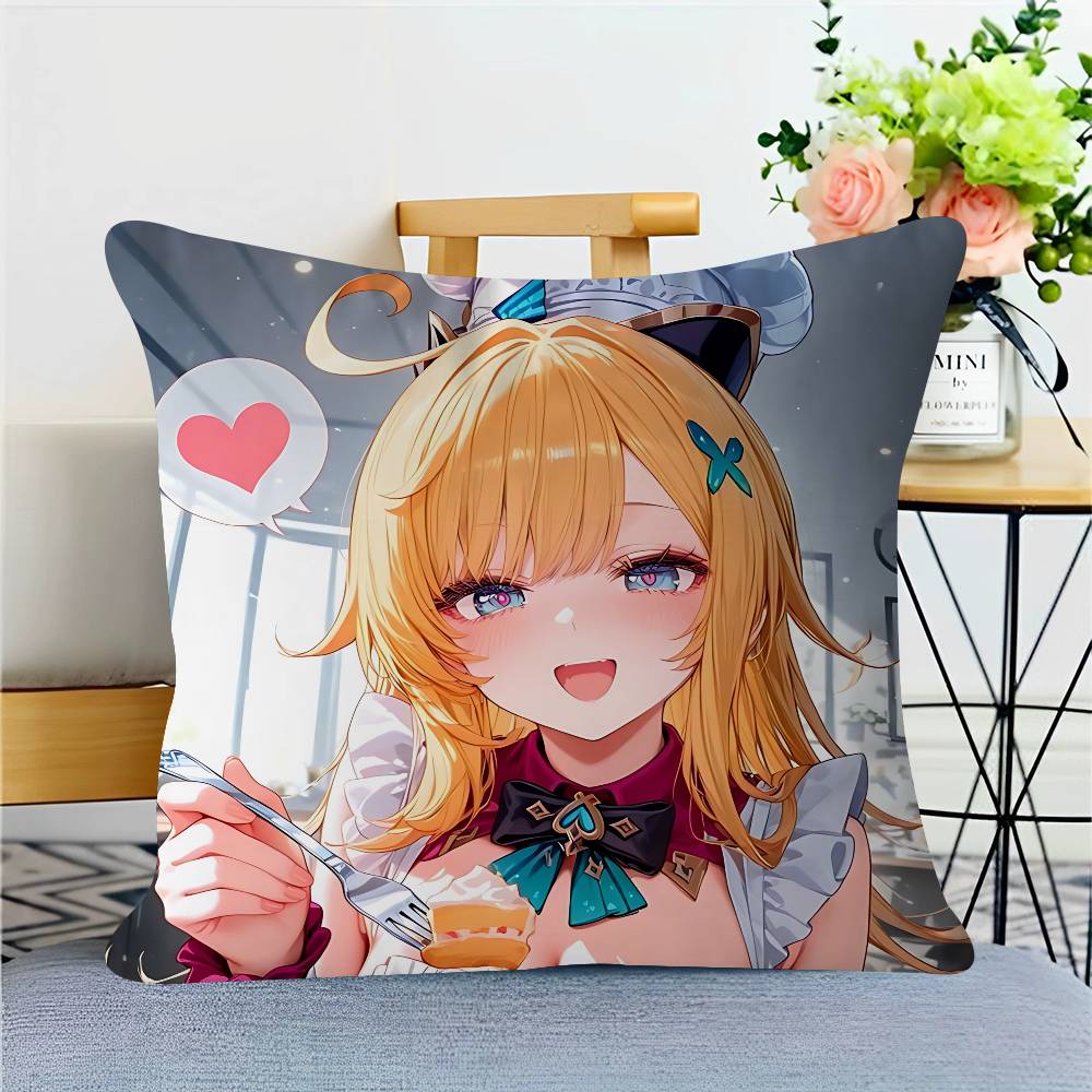 

Genshin Impact E-Escoffier Pillow Cover Sofa Cushion Cover Home Room Decoration Children Gift 16x16Inch