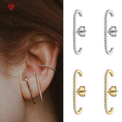 Moda jóias femininas brincos de alta qualidade cor prata/cor ouro bling cz pedra fantasia menina presente brincos declaração
