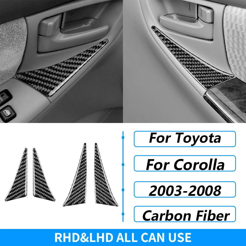 For Toyota Corolla 2003-2008 Carbon Fiber Central Control Gear Shift Air Vent AC CD Window Lift Trim Set Car Accessories Sticker