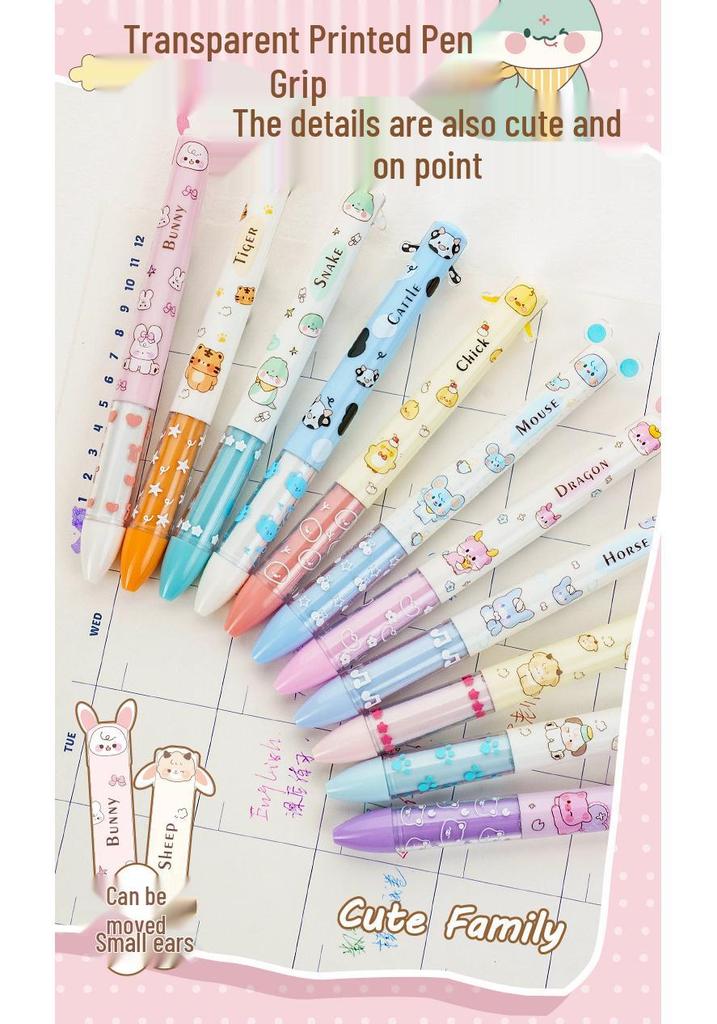 Yimulin Zodiac Bear Spin Pen Set: Retractable, Smooth Writing, 12 Zodiac Signs, Decompression Design
