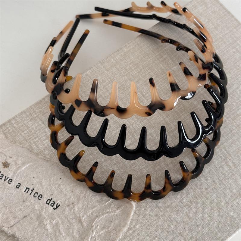 Acetic acid wave toothed headband wash face toothed hairpin non-slip broken hair pressure French headband Internet celebrity new